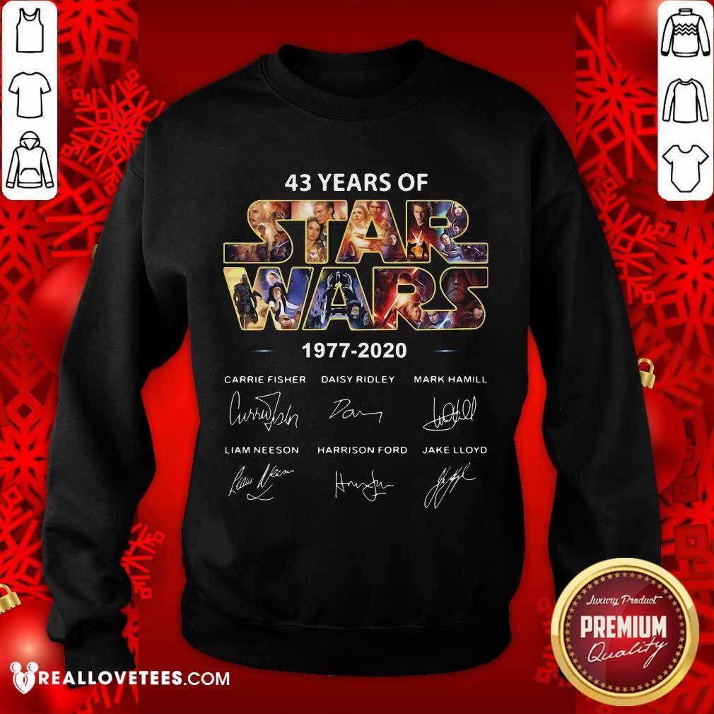 Pretty 43 Years 1977 2020 Star Wars Signatures Shirt - Image 3