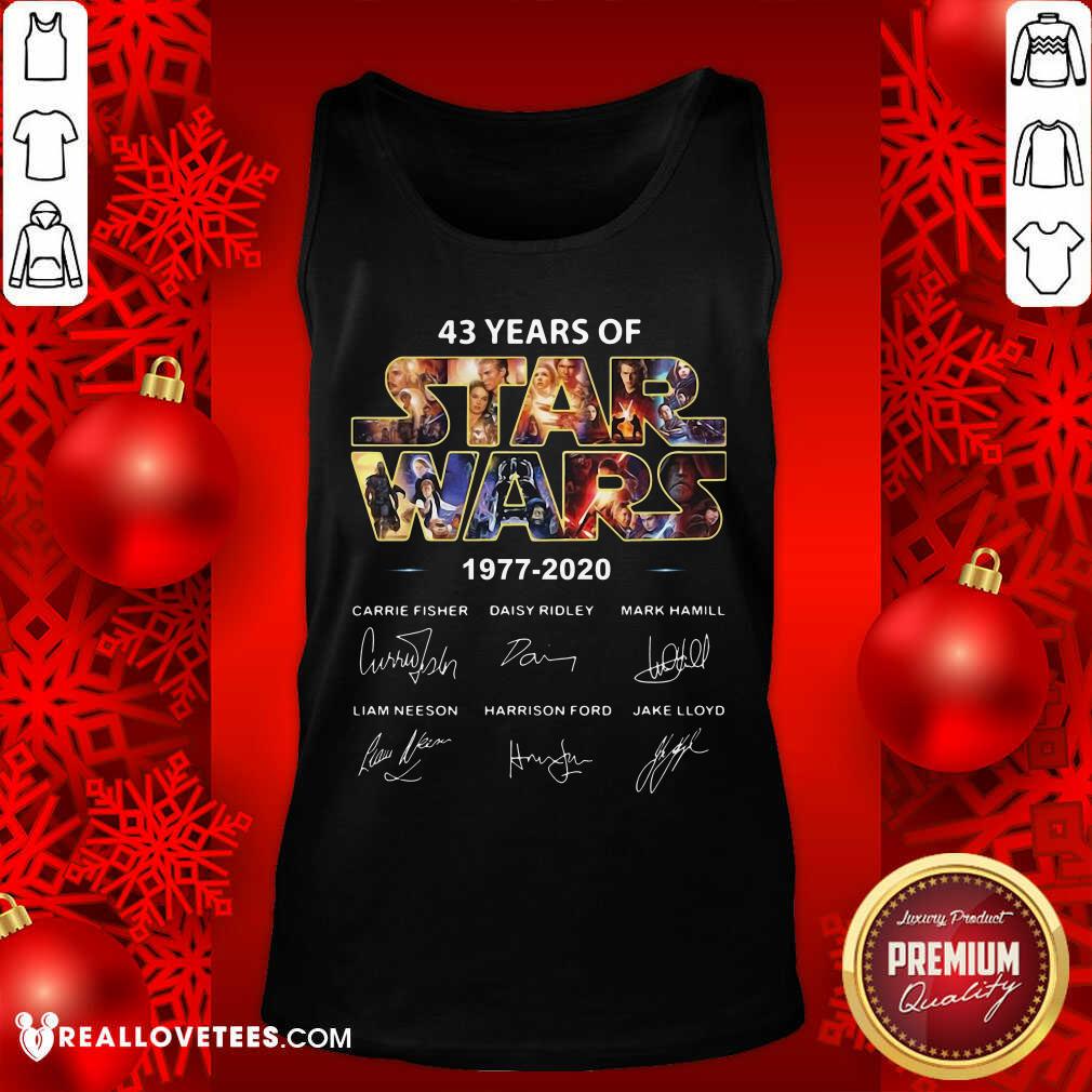 Pretty 43 Years 1977 2020 Star Wars Signatures Shirt - Image 2