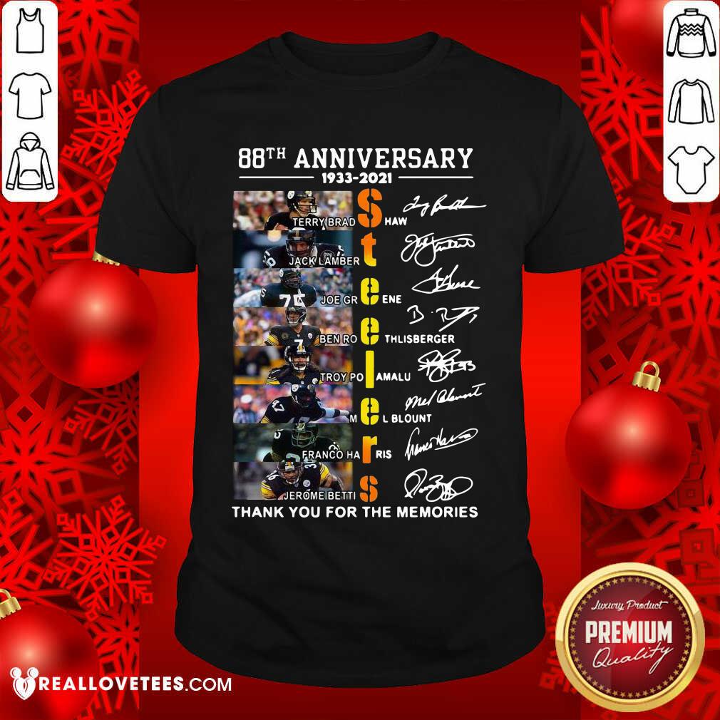 So Pittsburgh Steelers 88th Anniversary Thank You For The Memories Signatures Shirt