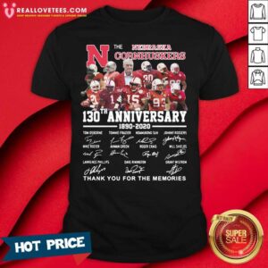 Vip Nebraska Cornhuskers 130th Anniversary Thank You For The Memories Signatures Shirt