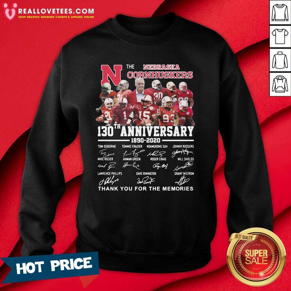 Vip Nebraska Cornhuskers 130th Anniversary Thank You For The Memories Signatures Shirt - Image 3