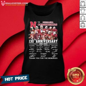 Alternative view of Vip Nebraska Cornhuskers 130th Anniversary Thank You For The Memories Signatures Shirt