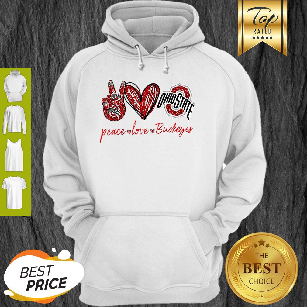 Beautiful Peace Love Ohio State Buckeyes Shirt - Image 2