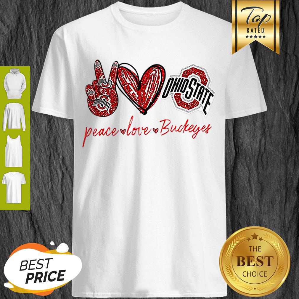 Beautiful Peace Love Ohio State Buckeyes Shirt