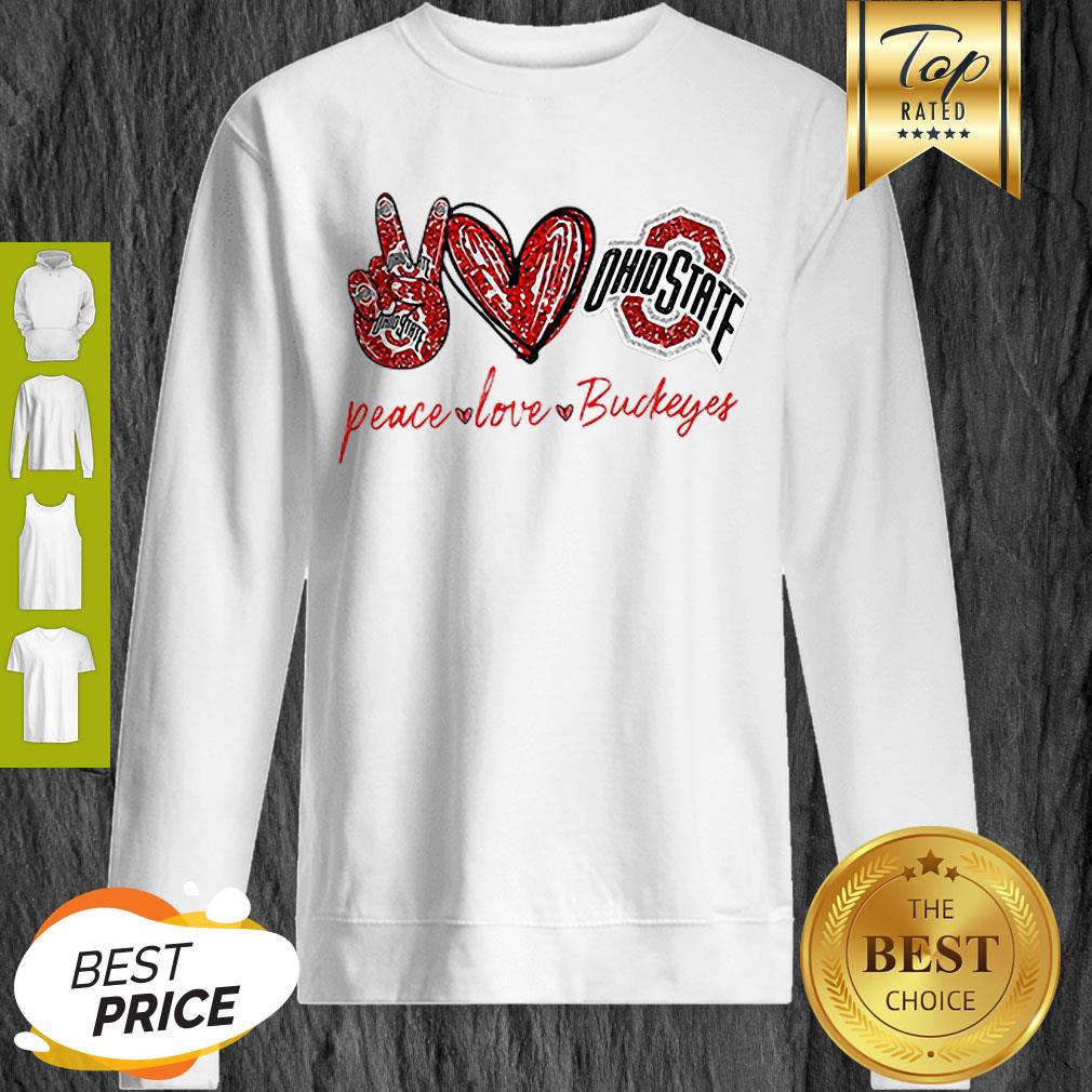 Beautiful Peace Love Ohio State Buckeyes Shirt - Image 3