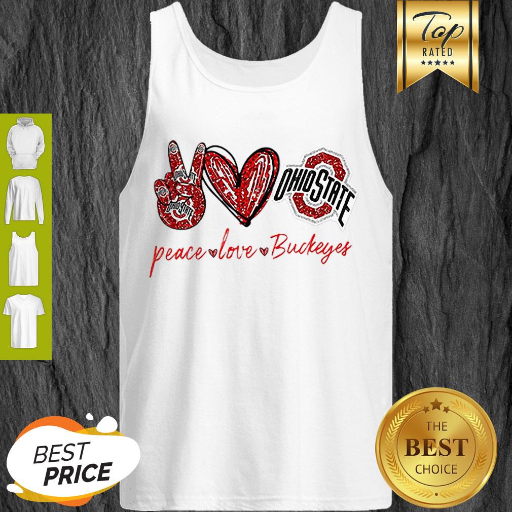 Beautiful Peace Love Ohio State Buckeyes Shirt - Image 4