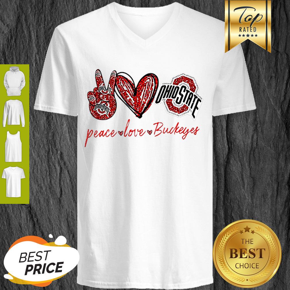 Beautiful Peace Love Ohio State Buckeyes Shirt - Image 5