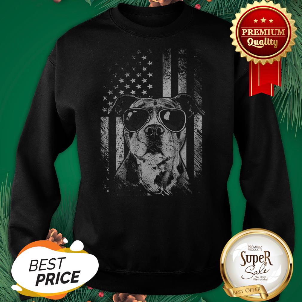 Official American Flag Pitbull Sunglass Shirt - Image 4
