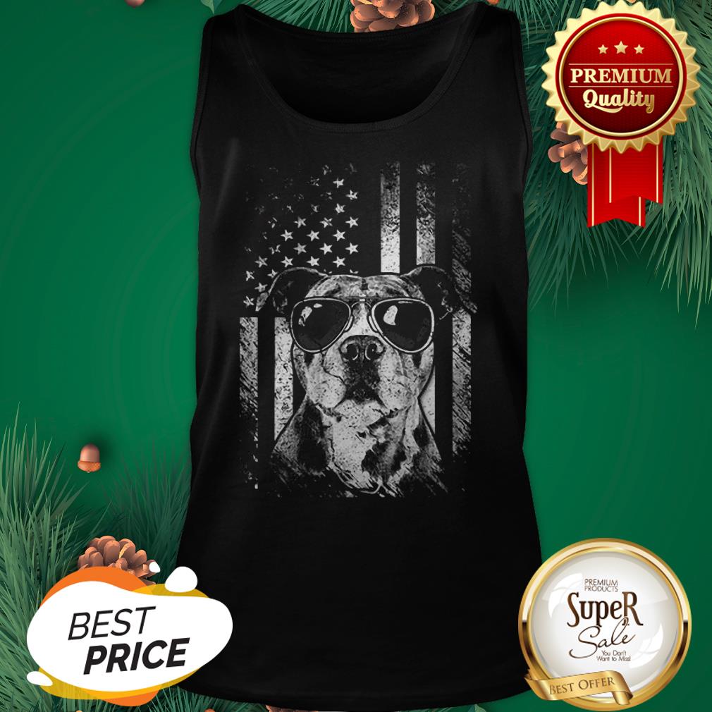 Official American Flag Pitbull Sunglass Shirt - Image 3
