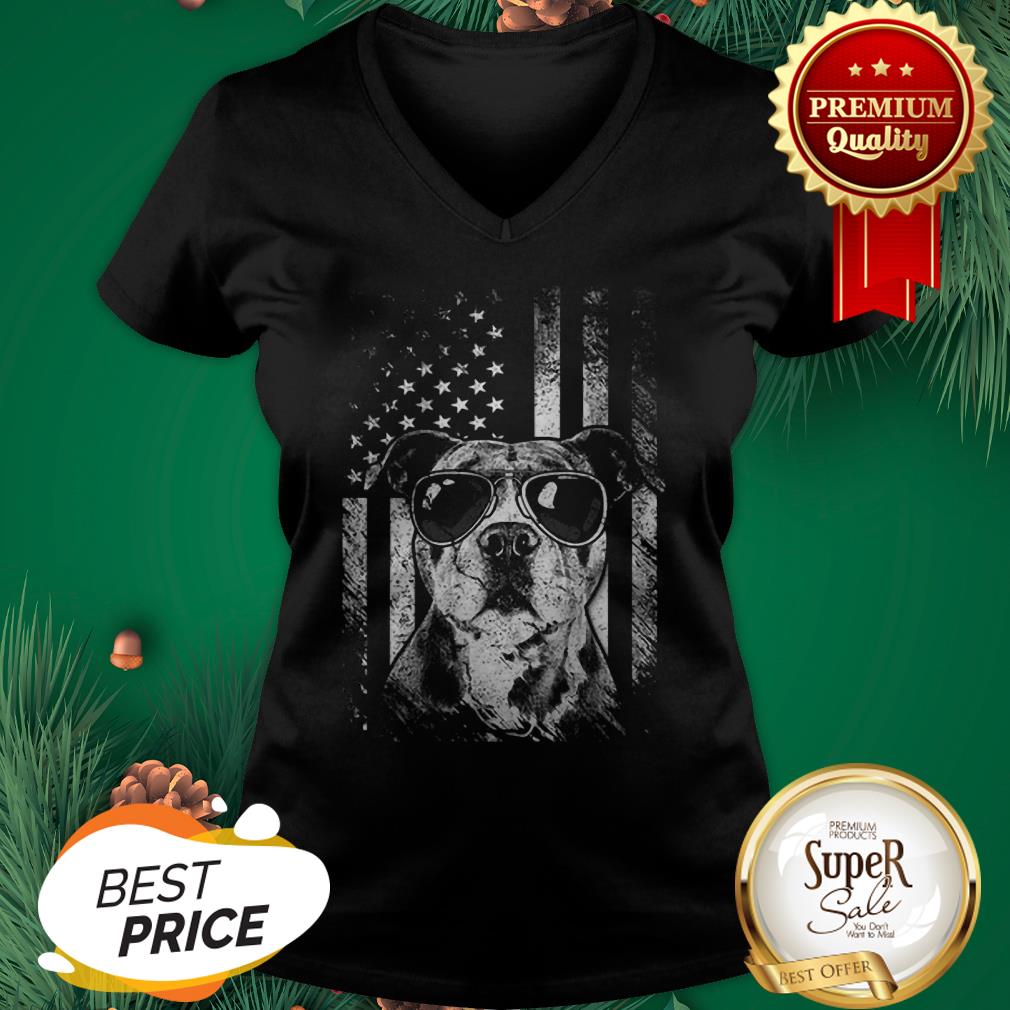 Official American Flag Pitbull Sunglass Shirt - Image 2