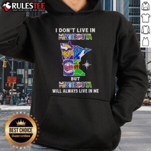 Alternative view of Official I Don't Live In Minnesota But Minnesota Will Always Live In Me Sport Teams T-Shirt