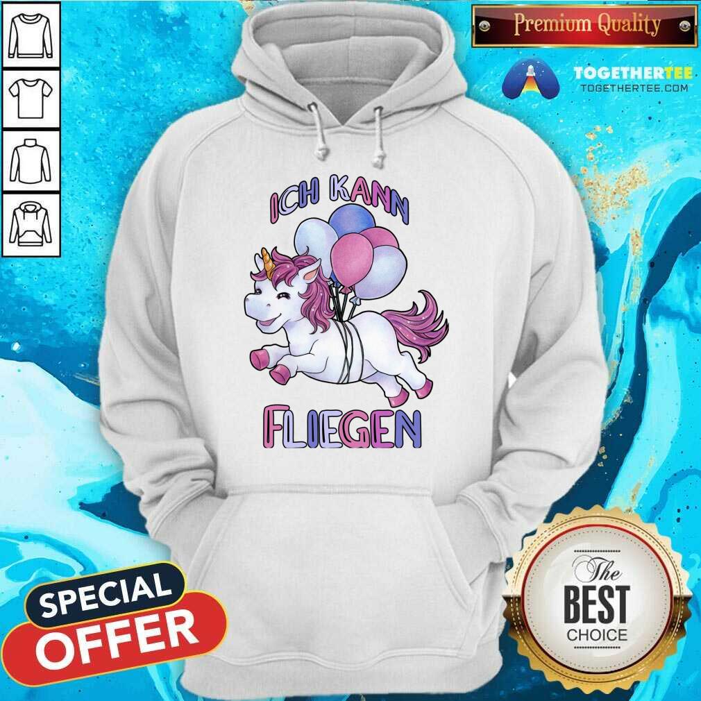 Ich Kann Fliegen With Balloons Unicorn Birthday Girl Shirt - Image 4