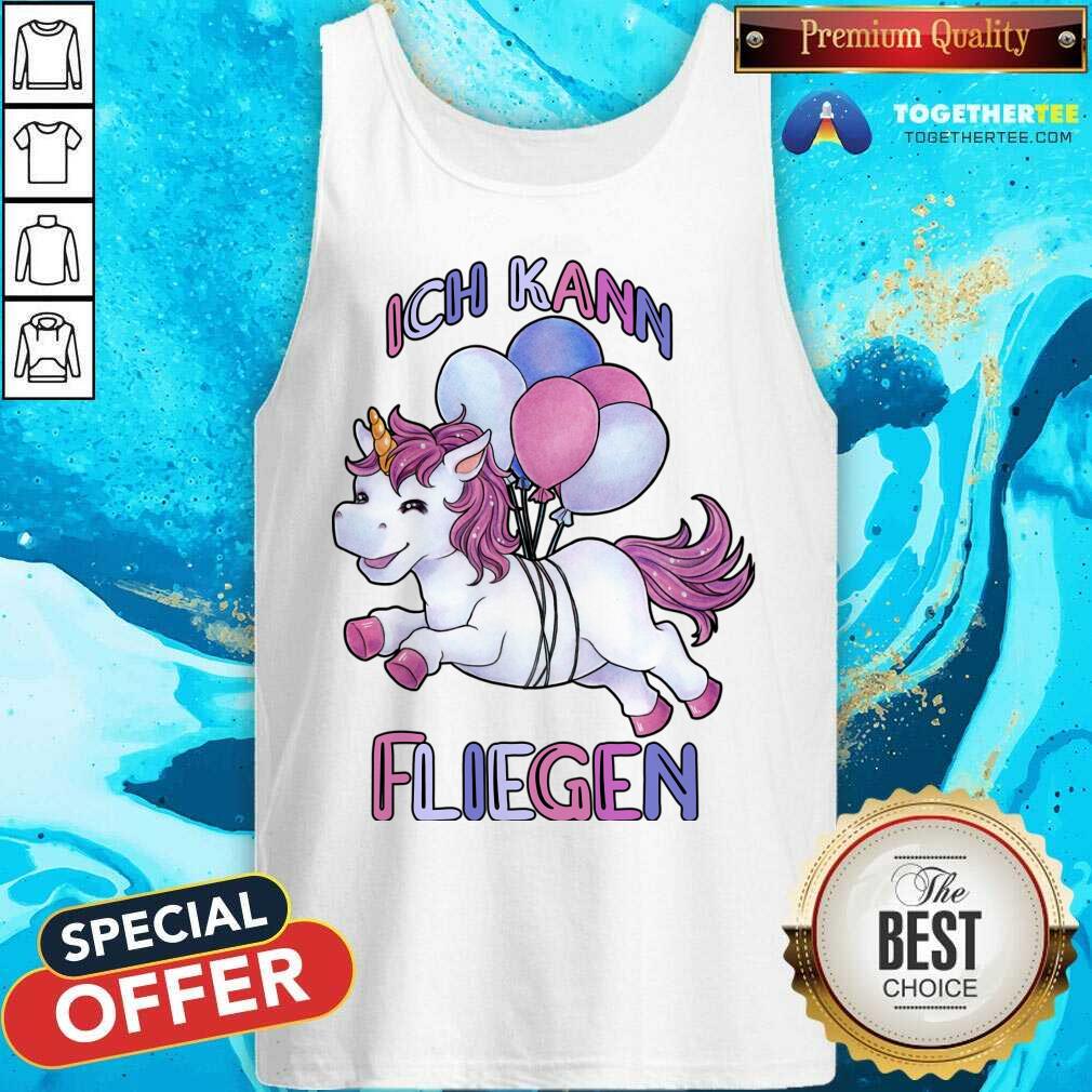 Ich Kann Fliegen With Balloons Unicorn Birthday Girl Shirt - Image 2