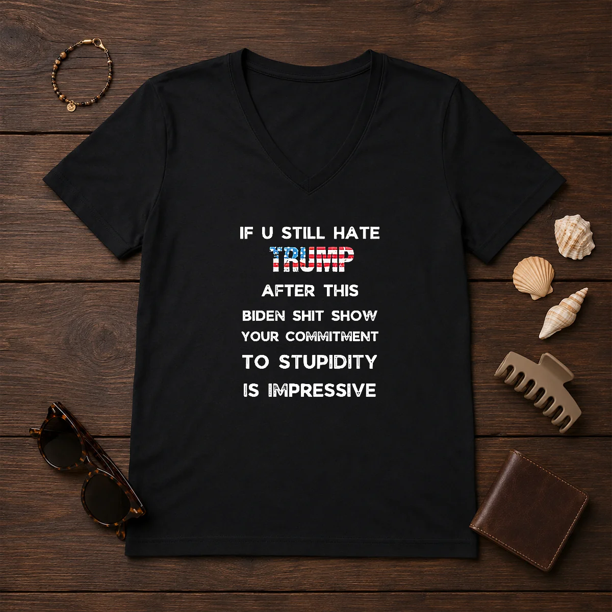 Pretty Trump And Biden Shit Show Political Shirt - Image 2
