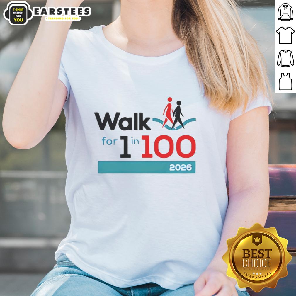 Nice Walk For 1 In 100 2026 Event Awareness Campaign T-Shirt - Image 3