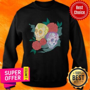 Alternative view of Couple Rose Day Of The Dead Dia De Muertos Sugar Skull Shirt