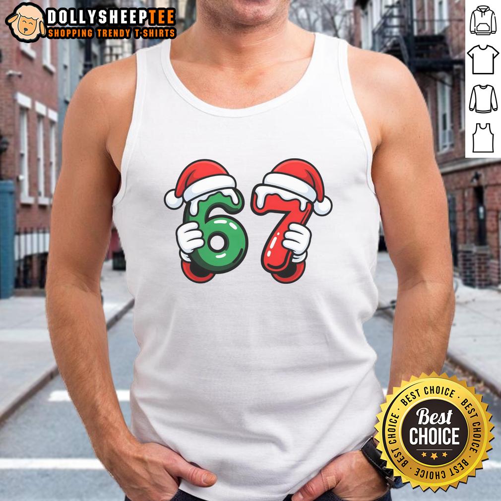 Nice Christmas 67 Santa Hands Meme 6-7 Sixty Seven T-Shirt - Image 4