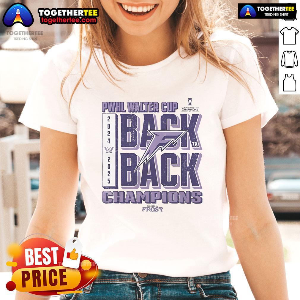 Official Minnesota Frost Walter Cup Back To Back Champions 2025 T-Shirt - Image 3