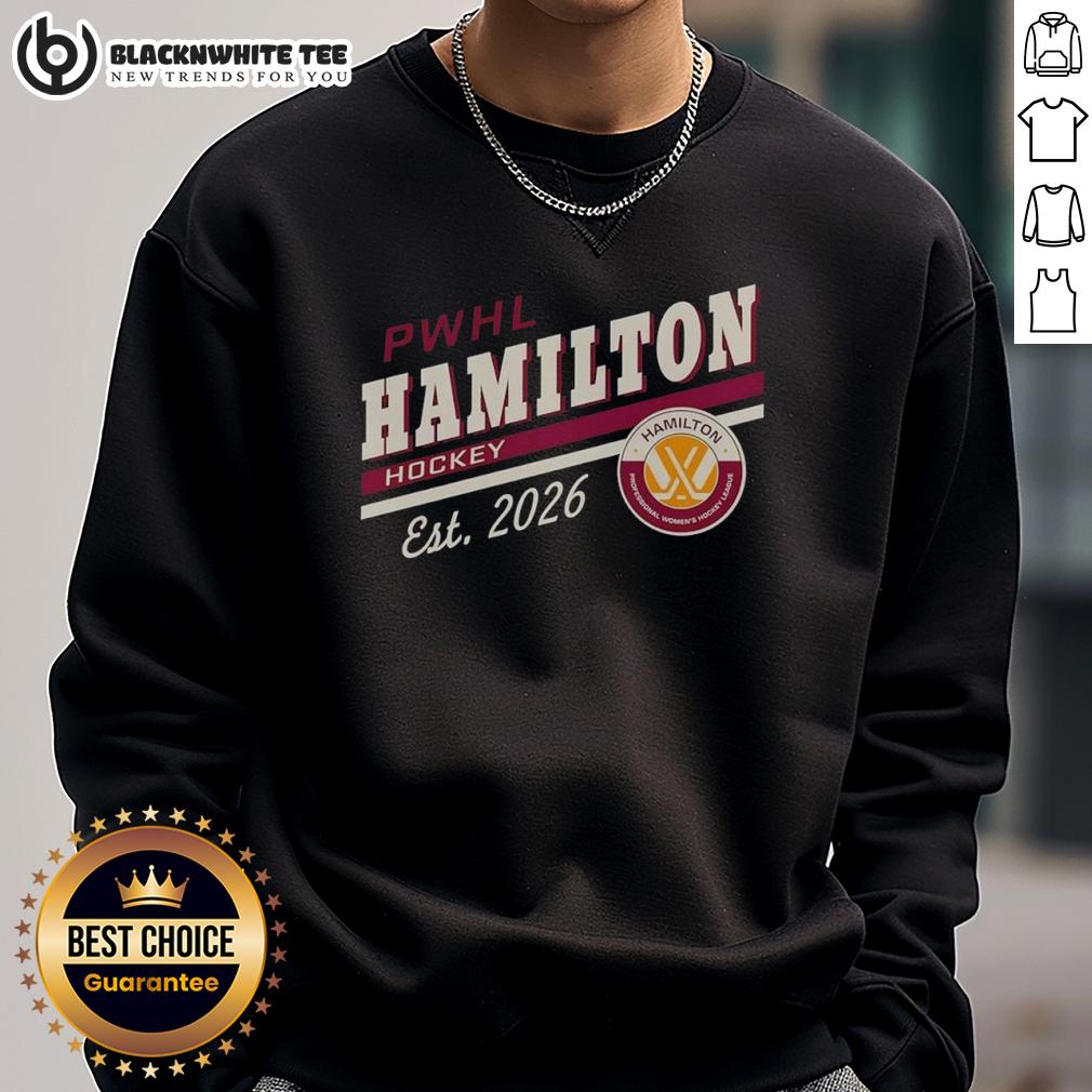Awesome PWHL Hamilton Hockey Est 2026 Logo T-Shirt - Image 5