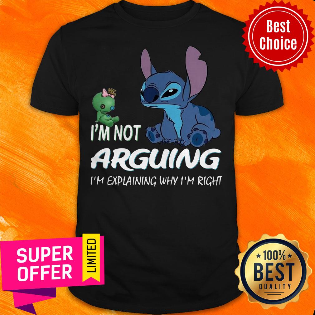 Premium Stitch I'm Not Arguing I'm Explaining Why I'm Right Black Shirt