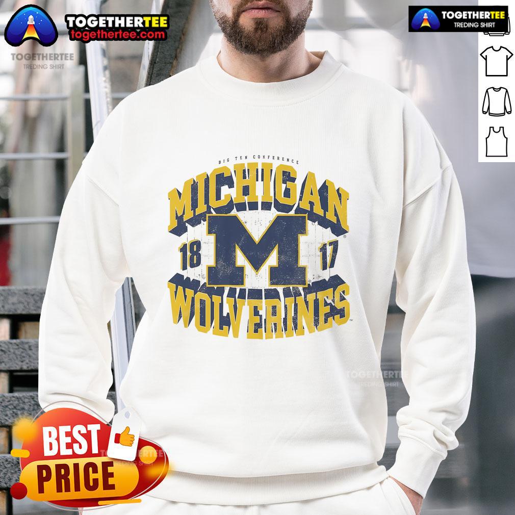 Official Michigan Wolverines Field Arched Wordmark 1817 T-Shirt - Image 5