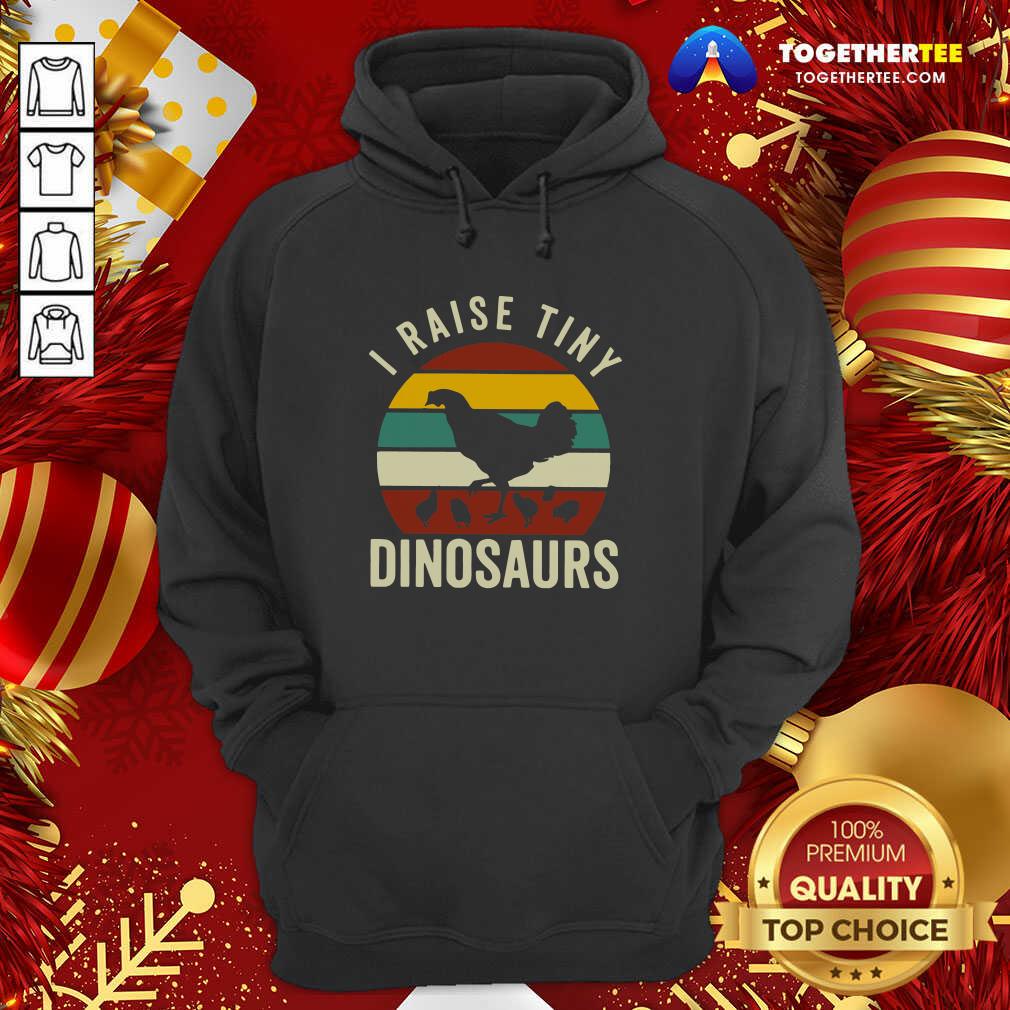 Official Chickens I Raise Tiny Dinosaurs Vintage Retro Shirt - Image 5