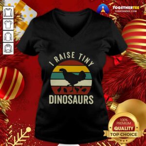 Alternative view of Official Chickens I Raise Tiny Dinosaurs Vintage Retro Shirt