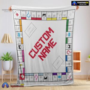 Official Classic Monopoly Board Game Blanket Fleece Customized Blanket