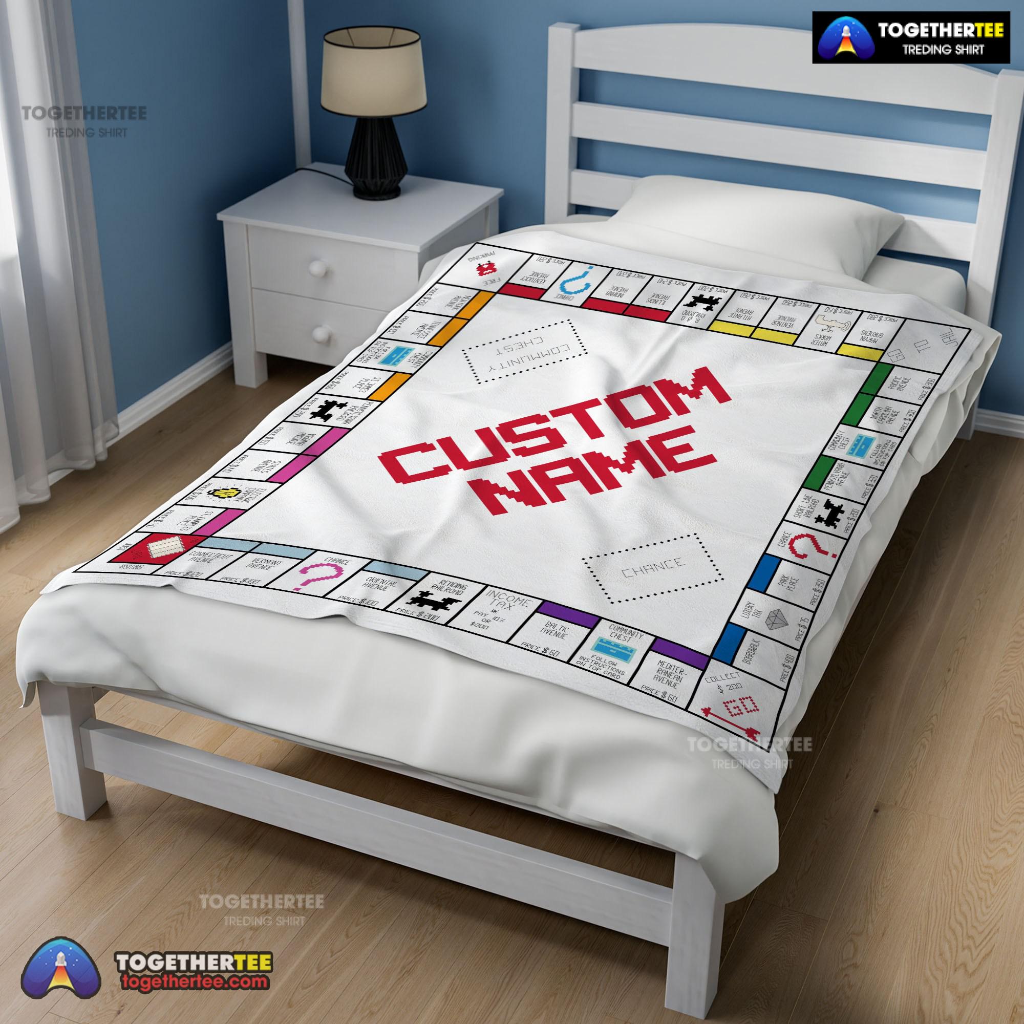 Official Classic Monopoly Board Game Blanket Fleece Customized Blanket - Image 2