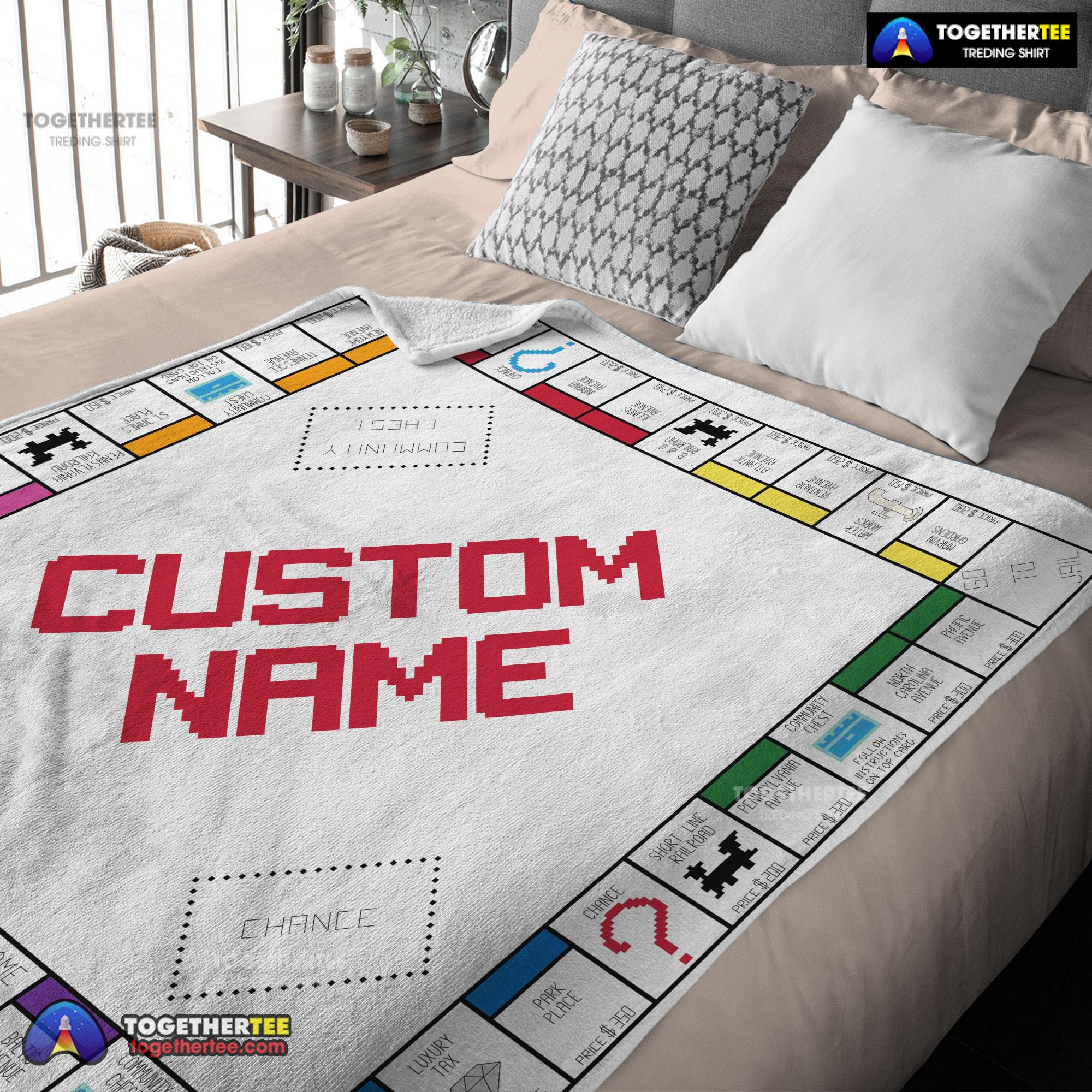 Official Classic Monopoly Board Game Blanket Fleece Customized Blanket - Image 3