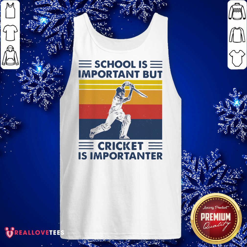 Happy School Is Important But Cricket Is Importanter Vintage Shirt - Image 2