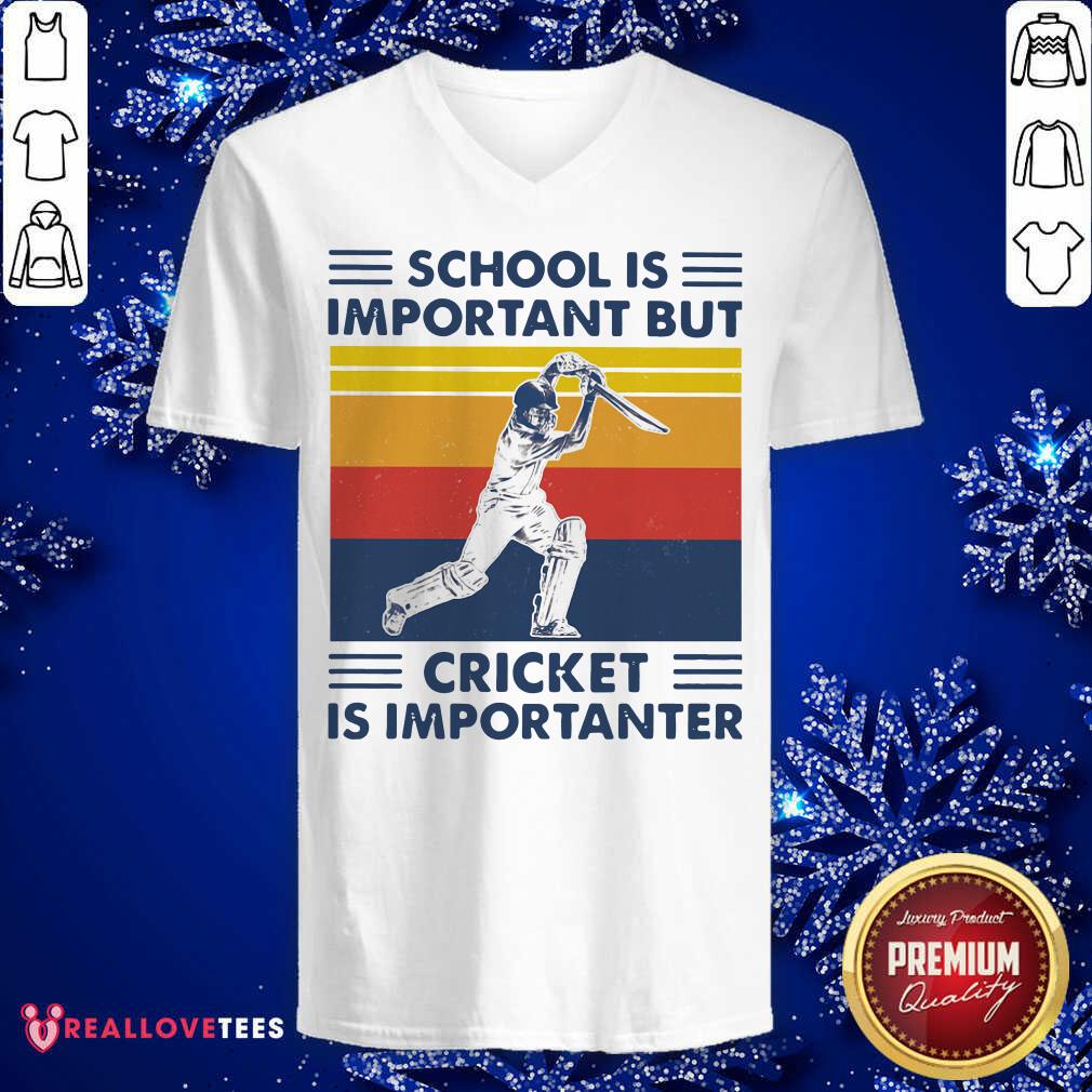Happy School Is Important But Cricket Is Importanter Vintage Shirt - Image 5