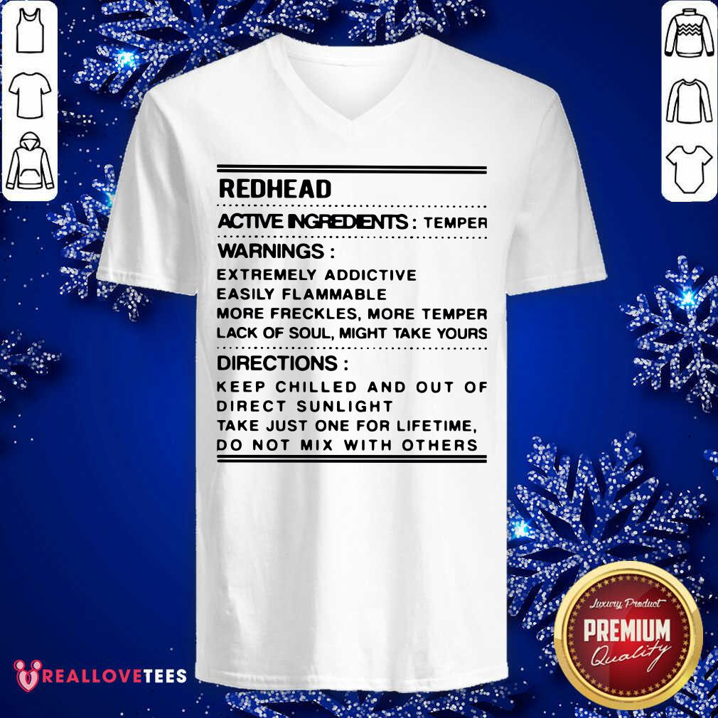 Hot Redhead Active Ingredients Temper Warnings Extremely Addictive Shirt - Image 5