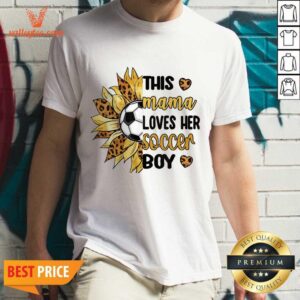 This Mama Loves Her Soccer Boy Sunflower Leopard Shirt