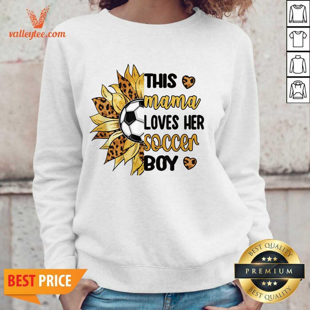 This Mama Loves Her Soccer Boy Sunflower Leopard Shirt - Image 3