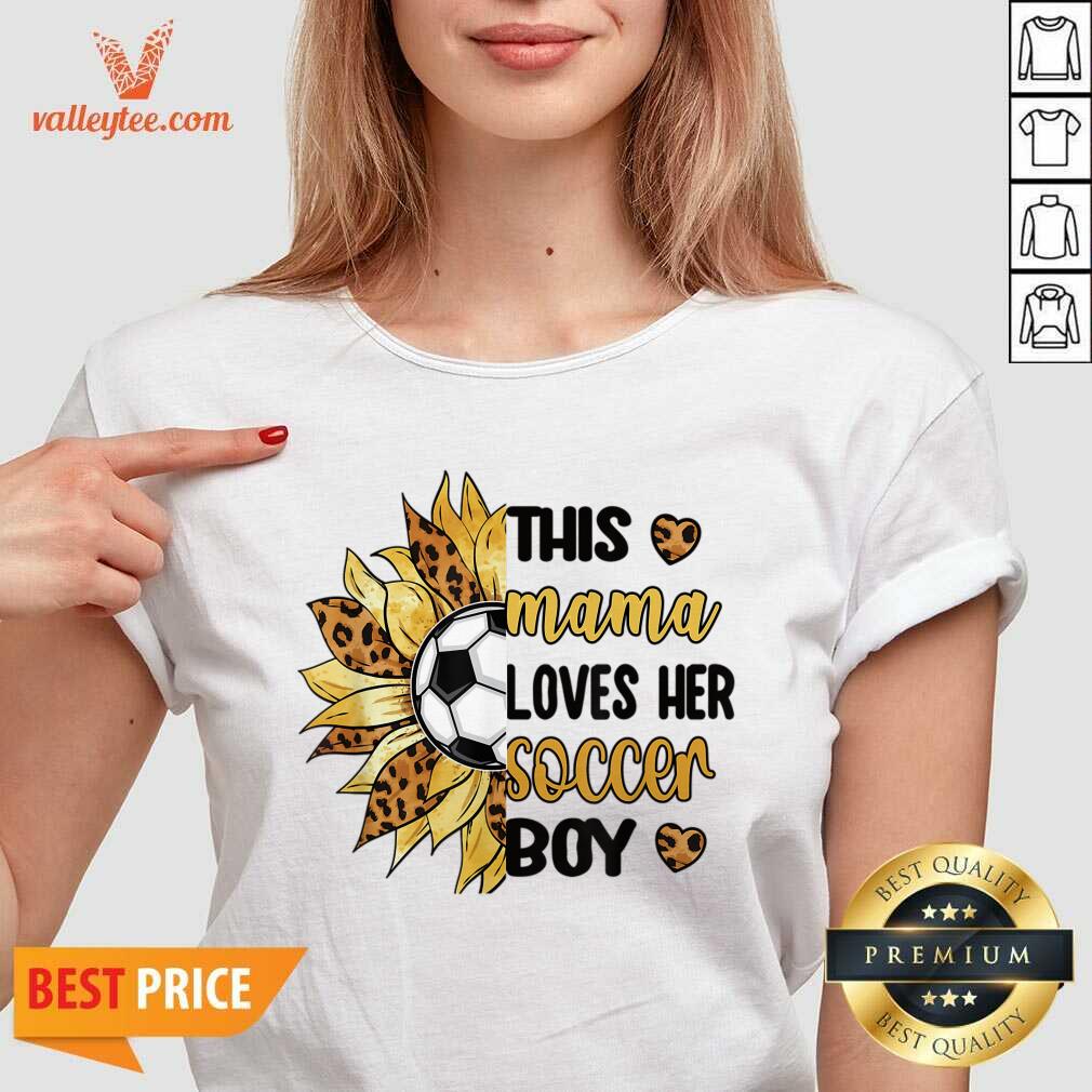 This Mama Loves Her Soccer Boy Sunflower Leopard Shirt - Image 5