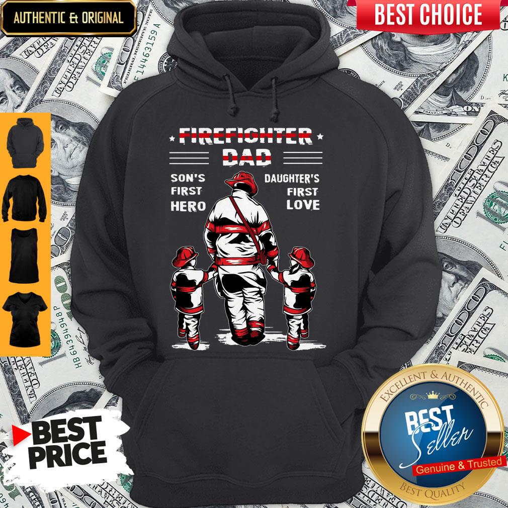 Firefighter Dad Son's First Hero Daughter's First Love Shirt - Image 3