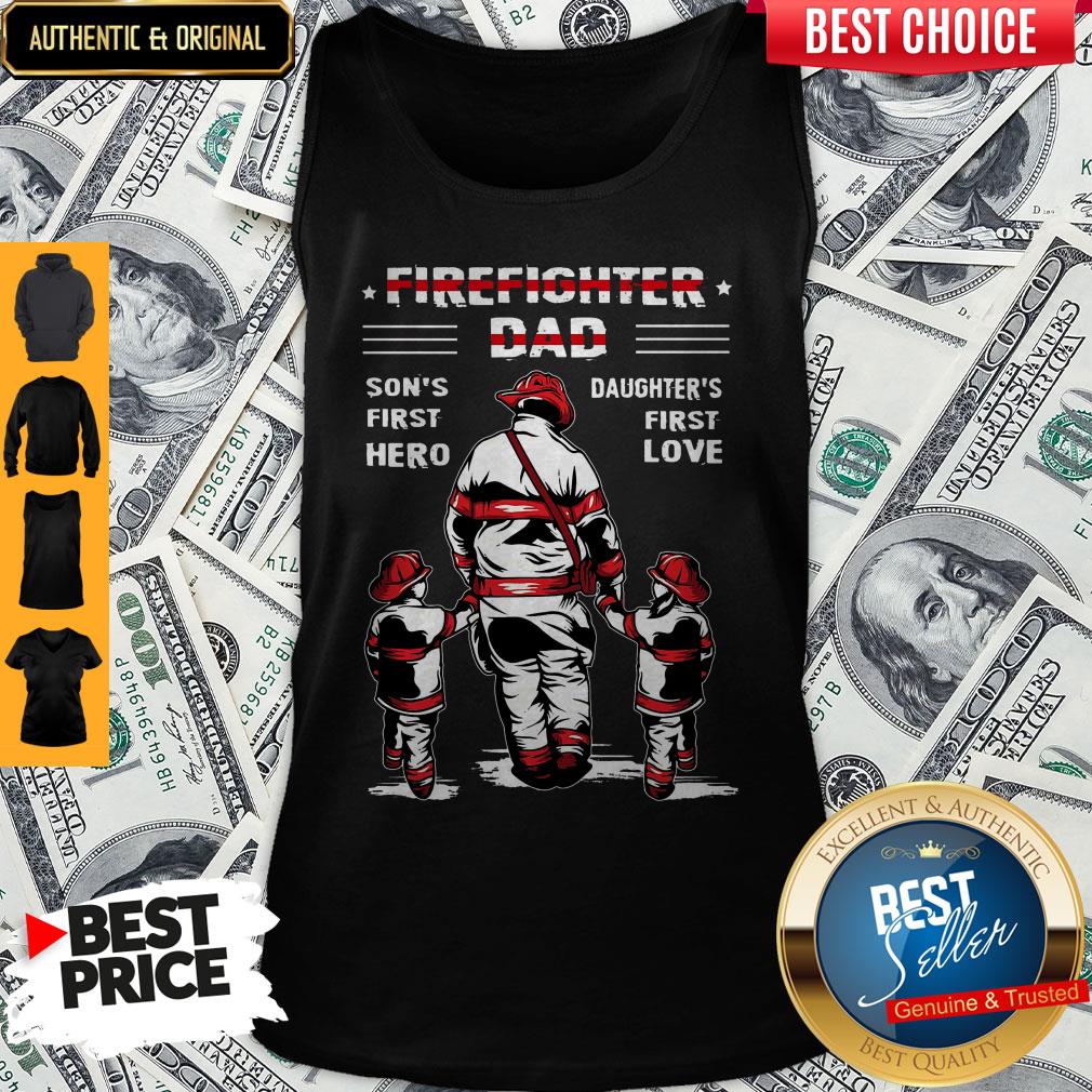 Firefighter Dad Son's First Hero Daughter's First Love Shirt - Image 4