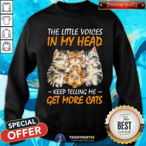 Alternative view of Little Voices In My Head Telling Me Get More Cats Shirt