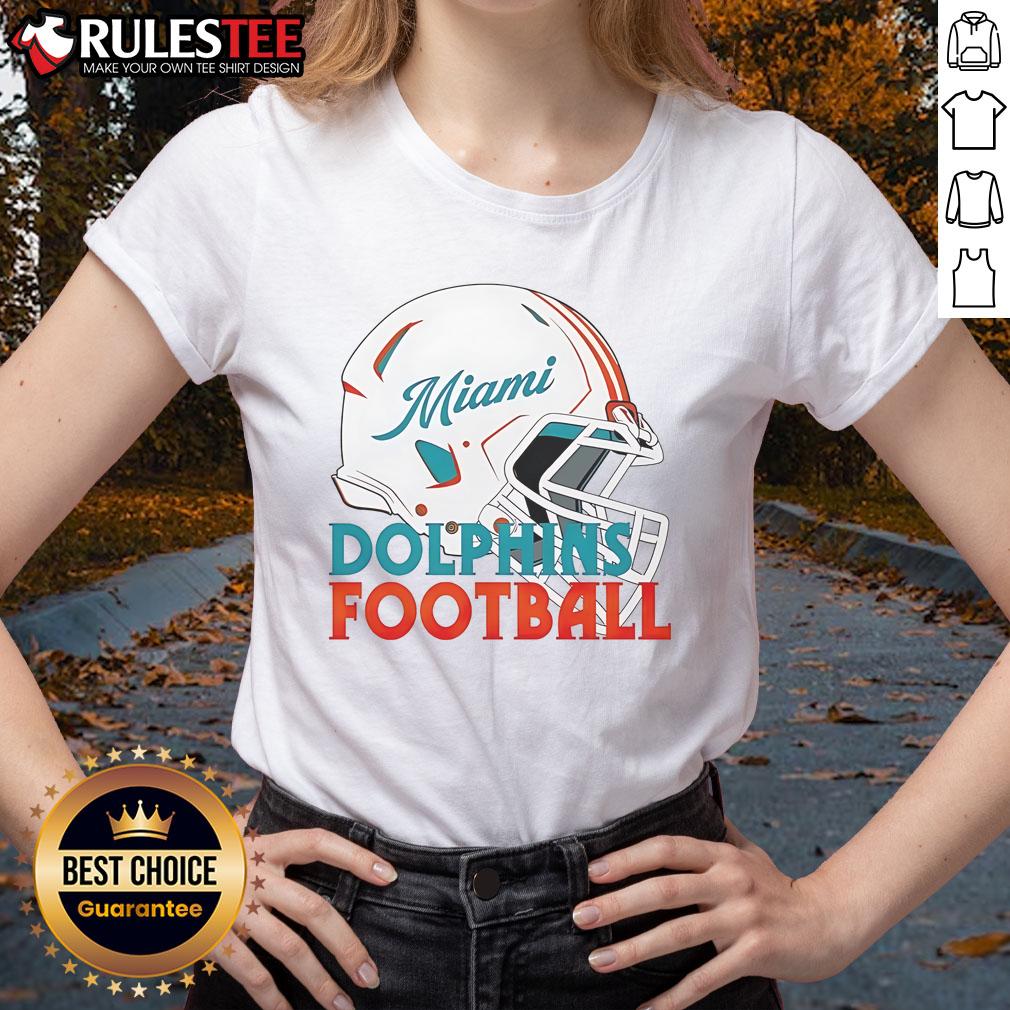 Awesome NFL Miami Dolphins Football Helmet T-Shirt - Image 3