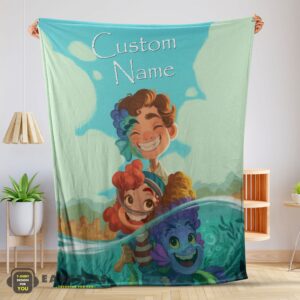 Good Disney Cartoon Summer of Luca With Friends Blanket Fleece Customized Blanket