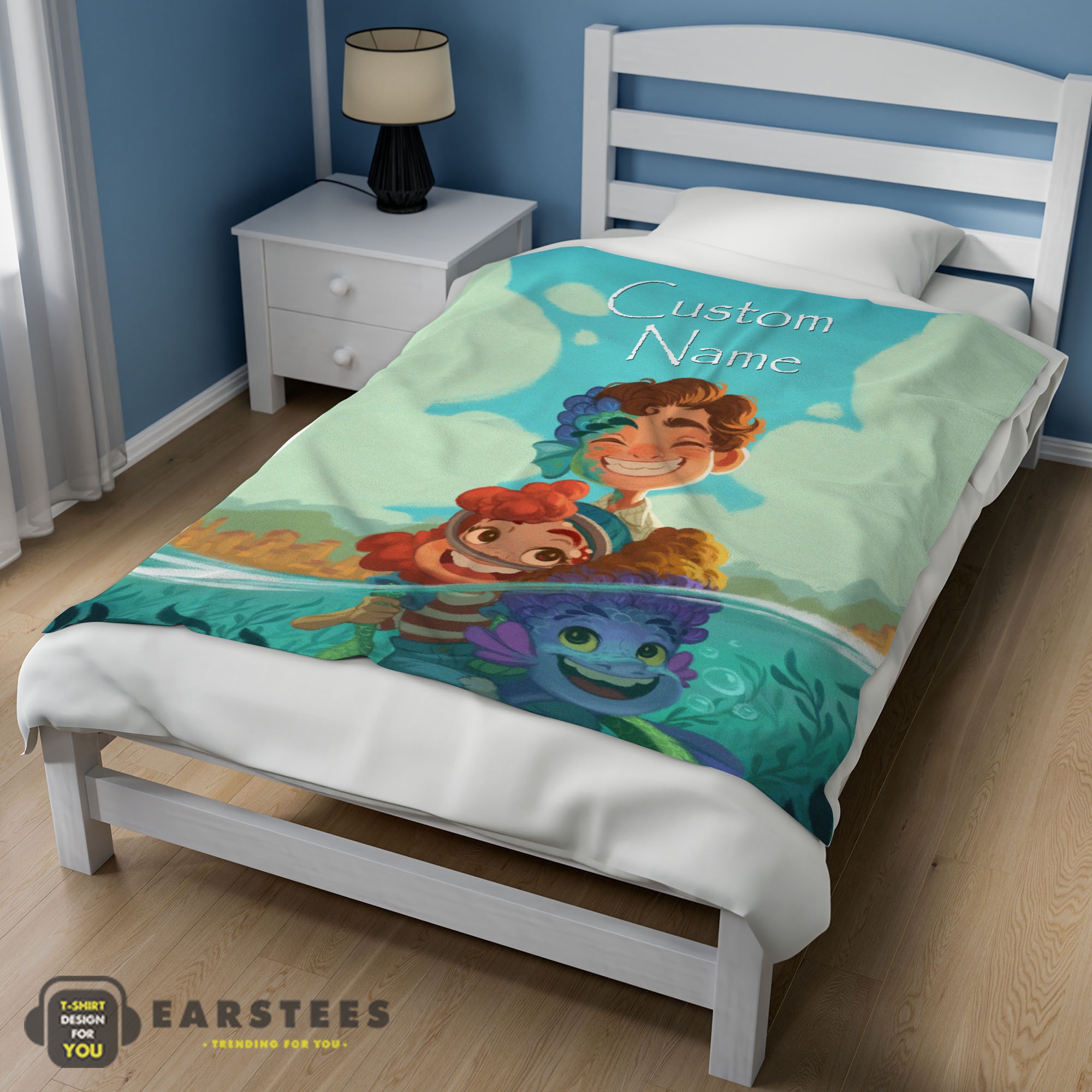 Good Disney Cartoon Summer of Luca With Friends Blanket Fleece Customized Blanket - Image 3