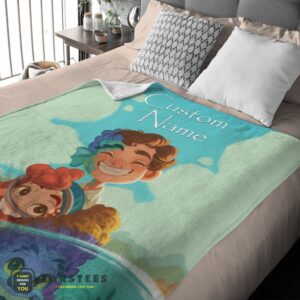 Alternative view of Good Disney Cartoon Summer of Luca With Friends Blanket Fleece Customized Blanket