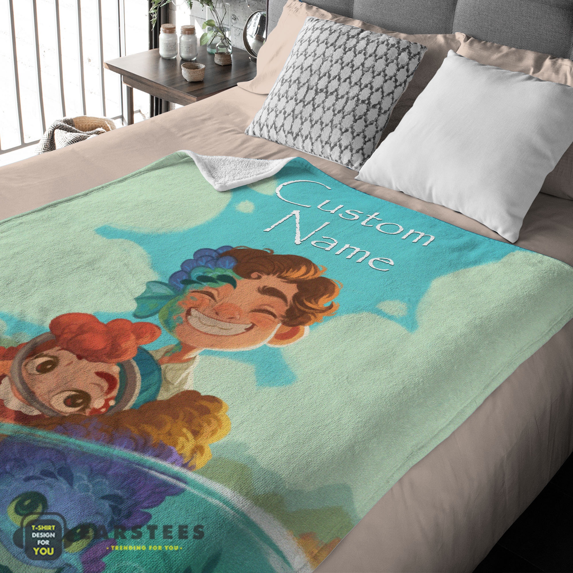 Good Disney Cartoon Summer of Luca With Friends Blanket Fleece Customized Blanket - Image 2