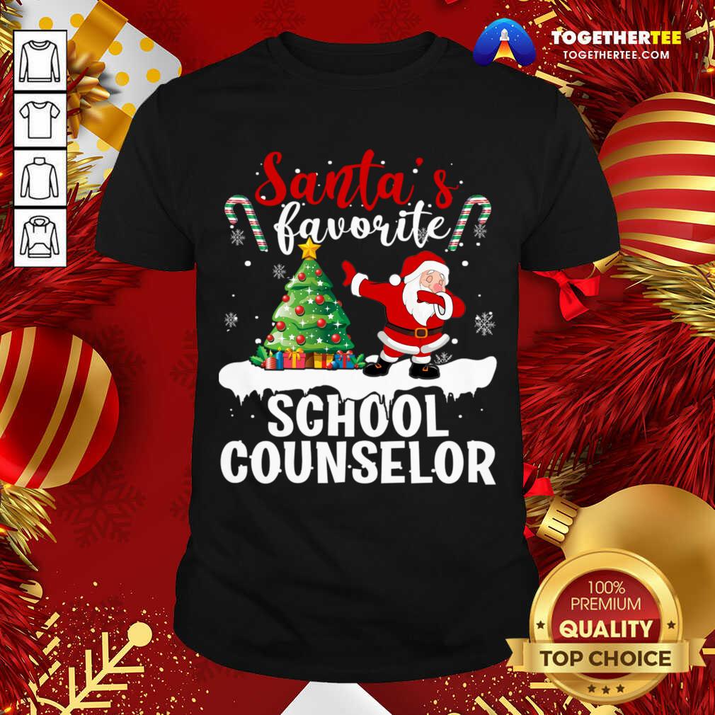 Funny Santa's Favorite School Counselor Santa Christmas T-Shirt