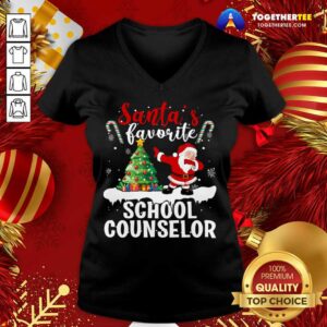 Alternative view of Funny Santa's Favorite School Counselor Santa Christmas T-Shirt