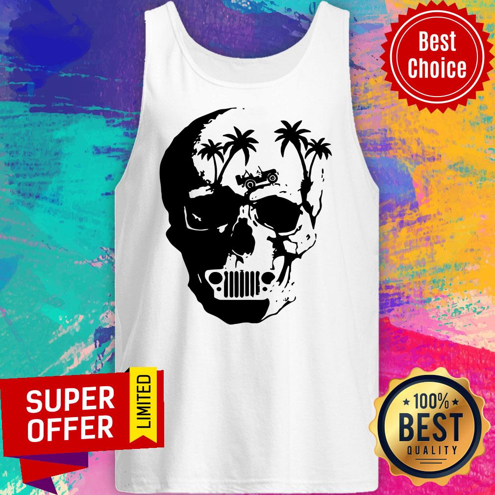 Awesome Jeep Skull Palm Tree Shirt - Image 5