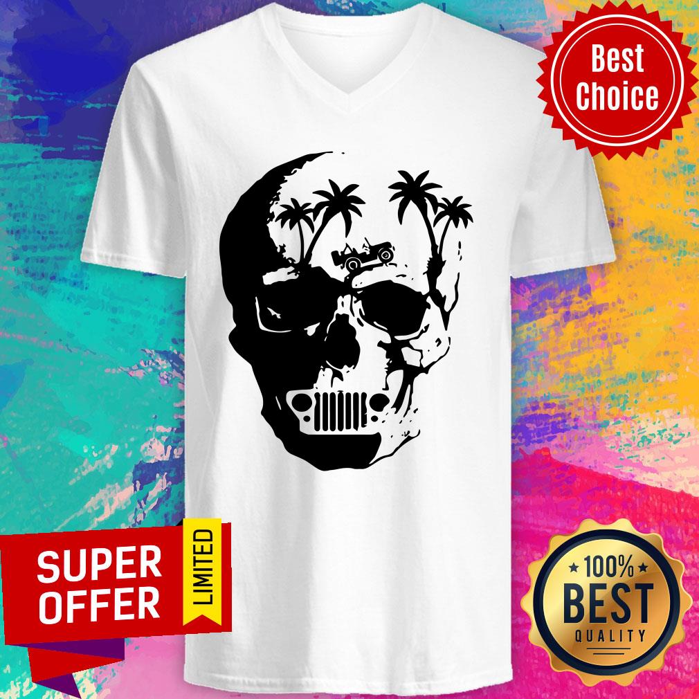Awesome Jeep Skull Palm Tree Shirt - Image 4