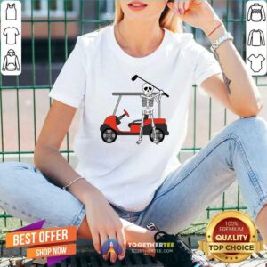 Alternative view of Funny Skeleton Play Golf Shirt