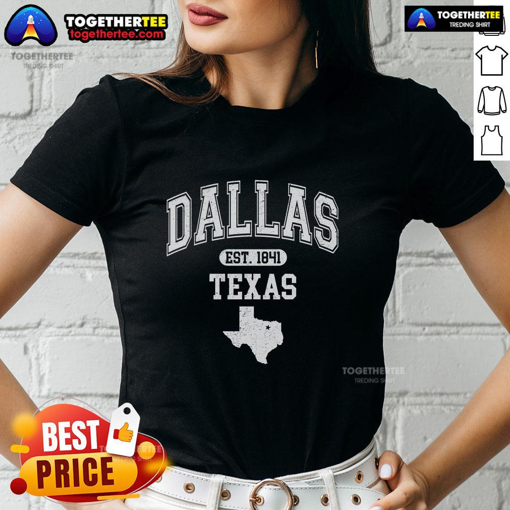 Nice Dallas Texas Est 1841 Varsity T-Shirt - Image 3